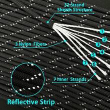 Reflective Paracord Rope 550Ib 30m 4MM 7 Strand Cords Lanyard Utility Parachute Cord For Tent Camping Hiking Survival Tactical Clothesline DIY Projects, 100FT - Multicolor - View 4