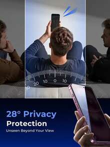 2 Packs - Privacy Tempered Glass Screen Protector With Silkscreened Black Border, Compatible With IPhone 17 Pro Max/17 Pro/17/17 Air/16/16 Plus/16 Pro/16 Pro Max/15/15 Pro/15 Plus/15 Pro Max. A Birthday Gift For Family And Friends. Features Include Privacy Screen Protection, Phone Screen Protector, Waterproof, Shockproof, Drop-Proof, Scratch-Resistant, Fingerprint-Resistant, And Full Coverage. - Black - View 3