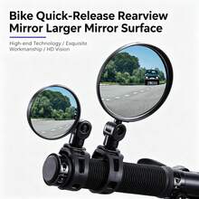Bicycle Rearview Mirror, 360° Adjustable Handlebar Convex Mirror, High Definition Wide Angle Cycling Rearview Mirror, Suitable For Electric Bicycle, Scooter, Mountain Bike, Road Bike Cycling Accessories, Bicycle Riding Equipment, Universal Reflective Mirror - Black - View 3