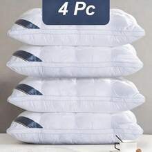 2/4-Piece Luxury Neck Support Pillow – Five-Star Hotel Quality, High-Density, Shape-Retaining Core – For Comfortable Support And Better Sleep - White - View 4