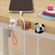 2/3pcs Desktop Cable Organizer, Self-Adhesive Cable Holder, Cable Reel, Cable Management Clip, Cute Earphone And Data Cable Organizer, Suitable For Desk, Bedside Table, Wall, Car, Dorm And Office. - Multicolor - View 5
