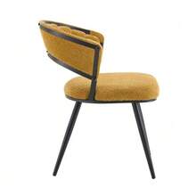 Set Of 4 Yellow Velvet Dining Chairs With Black Metal Frame, Modern Accent Chairs With Wrapped Backrest, Chair For Dining Room, Kitchen, Living Room, Bedroom - Yellow - View 2