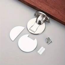 1pc Hidden Magnetic Door Hook, No Drilling Required, Dual-Purpose Door Stopper, Strong Magnetic Force, Suitable For 5.5mm-9mm Door Gap - Multicolor - View 3