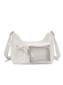 2025 New Japanese Style Bow Decor Crossbody Bag, Transparent, Anime-Inspired, Commute & Everyday Use - White - View 5
