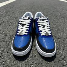 A BATHING APE 1雙中性休閒運動鞋 BAPE STA 閃電星星 Logo 耐穿低筒滑板鞋 - 鏡面黑藍 - 查看 2