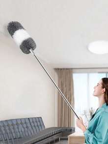 Flexi-Reach Microfiber Dust Mop – Extendable & Washable, No Battery, For Ceiling, Furniture, Car, Home & Auto - Greyish White - View 5