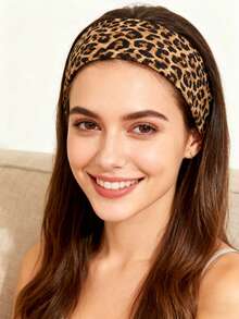 6pcs/Set Elastic Non-Slip Soft Fabric Women's Headbands Tortoise Shell Pattern - Yoga, Running, Sports Hair Accessories - Multicolor - View 5
