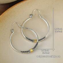 Gmzalx Vintage Dual-Tone Spiral Pattern Design Earrings, Suitable For Daily Commute, Casual Travel And Vacation Wear, Exuding Bohemian Vibe - Two-color - View 3