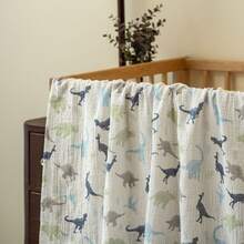 3pcs/Set Baby Gauze Blankets, Pure Cotton Breathable Soft Receiving Blankets, Large 38 X 40 Inches, Burp Cloths, Baby Baptism Essentials - Dinosaur - View 9