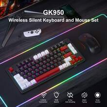 MageGee GK950 Wireless Keyboard And Mouse Combo, 80 Keys, RGB Backlight, Volume Knob, Built-In 4000mAh Battery, Includes 2.4GHz USB Receiver, Plug And Play Silent Keyboard, Suitable For Office And Gaming/PC/Laptop/Student/Classroom Learning/Home/Household - View 9