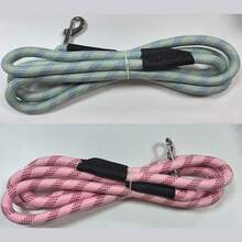 1pc Heavy Duty Braided Nylon Dog Leash, Waterproof Rope Lead For Walking & Training, Durable Soft Grip Pet Leash With Metal Clip For Small, Medium & Large Dogs - Multicolor - View 8