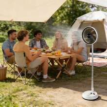 Outdoor Foldable Tabletop Electric Fan For Camping Household Use Wireless Remote Control Silent Operation Timing Function Left And Right Rotation 7200mAh Vertical Design 8-Inch USB Aluminum Alloy - 檯面風扇 - 查看 7