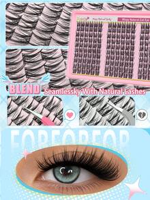 FQBFQB 180pcs Lash Clusters Cluster Eyelash Extensions, 10-16mm Mix Lash Clusters For Beginner Suitable For DIY 3D Effect For Daily Wear & Party, Home, Travel & Music Festivals - D - View 4