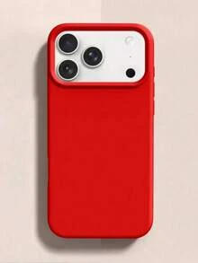 1件 矽膠手機殼，適用於 Apple 17 Pro Max、16 Pro、13 Pro、15 Plus、12 Pro、14 Plus/11，純色簡約，男女通用保護殼 - 紅色 - 查看 6