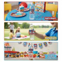 10件或20件組 Paw Patrol 卡通風格派對與節日裝飾及桌面佈置，適合生日派對、各種活動與慶祝場合，理想的派對、嘉年華、生日慶祝及其他活動裝飾 - 彩色 - 查看 6