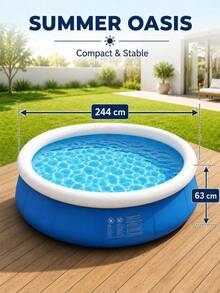 1pc Extra Large Thickened Adult Inflatable Swimming Pool, Portable Easy To Install Above Ground Pool, Suitable For Backyard, Patio, Garden, Yard, Summer Outdoor Water Play, Home Family Water Pool, Pool Party, Cooling Relaxation And Outdoor Entertainment - B - View 11
