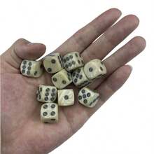 Easytoday 10pcs High Quality 1.6cm/0.63inch Dice Dots Dice Club Party Game Entertainment - Khaki - View 1