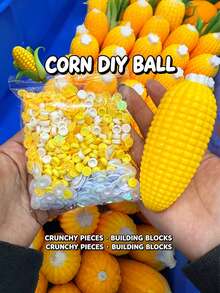 1 buah Mainan Remas Jagung dengan Balok Tersembunyi, Mainan Squishy Pereda Stres Sensori ASMR yang Renyah, Pelepasan Tekanan dengan Pantulan Lambat yang Lembut, Bentuk Makanan Realistis, Cocok untuk Remaja dan Dewasa, Hadiah Meja - MultiWarna - View 2