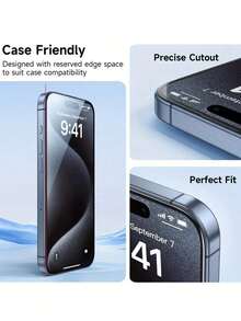 CASECOPS 3PCS High Definition High Transparency Screen Protector, Made Of 9H+ Hardness Tempered Glass, Excellent Scratch Resistance And Wear Resistance, Keeps Screen Surface Smooth And Intact During Daily Use Whether Stored With Keys, Cards, Providing Continuous Reliable Protection For Phone Screen. Compatible With IPhone 11-17 All Models, Suitable For Phone Cases And Accessories - 3PCS - View 6