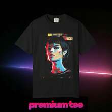 T'Pol Neon Pop-Art Porträt T-Shirt |   Anime-Grafik-T-Shirt,  1717 - Schwarz - Übersicht 2