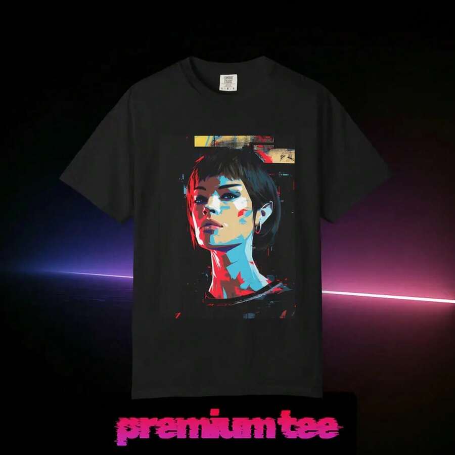 T'Pol Neon Pop-Art Porträt T-Shirt |   Anime-Grafik-T-Shirt,  1717