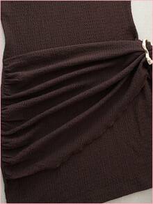 Women Mini Dresses - Apricot - View 6