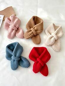Baby Winter Solid Color Versatile Knitted Hooded Scarf - Fashionable Soft Wool Scarf, Suitable For Outdoor Use - Multicolor - View 9