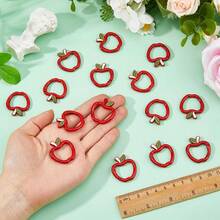 Christmas Apple Keychain 27.5mm X 30.5mm - Alloy Pendant, Suitable For DIY Jewelry, Bracelet And Necklace Making, Christmas, Key Ring - Apple Keychain - View 10
