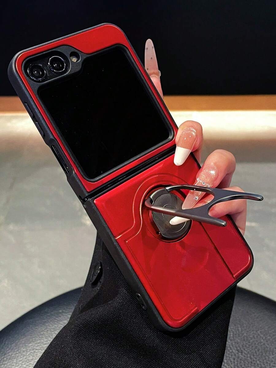 Shockproof Armor 360 Degree Ring Stand Phone Case Compatible With Samsung Galaxy Z Flip6 5G Bumper Protective Cover