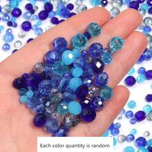1 Paquete de Cuentas de Cristal de Vidrio Azul con Punta, Tonos de Color Aleatorios (Cantidad Aleatoria por Color) - Azul - Ver 3