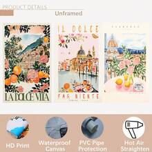 3pcs Modern Italian Travel Poster Unframed Canvas Wall Art Decor For Living Room, Each Size 12" X 16" Gifts Birthday Graduation Coastal Decor Coastal Decor Beach Decor - Multicolor - View 12