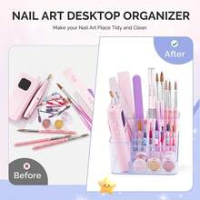 1pc Nail Drill & Drill Bit Holder, 28-Slot Transparent Plastic Desktop Storage Rack, Skincare Product Organizer, Small Tool Storage, Professional Nail Tool Organizer Box (ABS) - Multicolor - View 8