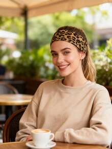 6pcs/Set Elastic Non-Slip Soft Fabric Women's Headbands Tortoise Shell Pattern - Yoga, Running, Sports Hair Accessories - Multicolor - View 6
