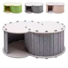1pc Assembly Required Double Layer Felt Cat Bed, Suitable For Hiding And Playing, Round Cat Sweet Tunnel Bed, Foldable And Detachable Pet House, Suitable For Multi-Cat Households, All-Season Use - Multicolor - View 5