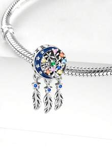 1pc Fashion Tree Of Life Dream Catcher Beaded Pendant, Suitable For Women's Bracelet, Bangle DIY Jewelry Making And Daily Outfit Decoration, Suitable For Girls To Wear - Tree Of Life Dream Catcher - View 2