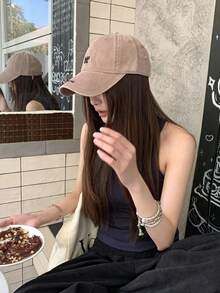 1 buah Topi Baseball Vintage Amerika Wanita, Bahan Lembut Bordir Tangan, Cocok untuk Bepergian, Berbelanja, dan Pemakaian Sehari-hari - beraneka warna - View 3