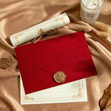 100入復古東方紅樹信封與文具套裝－16.5x11cm 壓紋婚禮邀請函、賀卡、情人節情書，中式紋理紙禮盒 - A - 查看 2