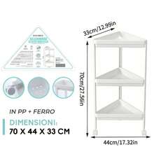 3-Tier Storage Shelf With Universal Wheels, Multi-Functional Storage Rack For Bathroom And Kitchen, Storage Trolley, Sturdy And Durable. Ideal For Storing Items In Narrow Gaps And Corners, Perfect For Kitchens, Bathrooms And Dormitories. - White - View 13