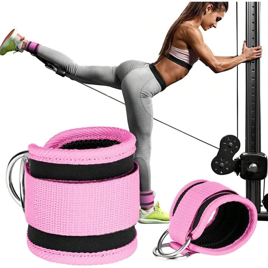 XISIYUJZ Ankle Straps Ankle Resistance Band Wrist Wraps Padded Straps Adjustable Fitness Hip Kick D-Ring Suitable For Cable Machine Gym Foot Leg Training Support - Multicolor - View 1