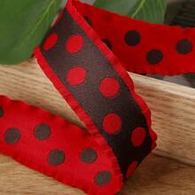 Ruffle Edge Contrast Color Polka Dot Woven Ribbon DIY Bow Hair Accessory Shoe Flower Gift Floral Material Satin Ribbon Skirt Trim - Multicolor - View 33