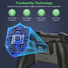 Xb Ox One S/X/Elite Controller Battery Pack, 1200mAh With LED Digital Display Shows 1% Power, 3-4H Fast Charge For 40H Playtime, 2000+ Rechargeable Cycles, ABS Material, Black, Rechargeable Battery, Fits Xb Ox One S/X/Elite (Not For Series X/S) - Black - View 6