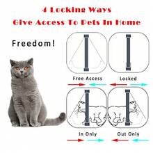 Pet Door Locking Small Medium Large Dog Cat Flap Magnetic White Frame 4 Way - OC0000003483327 - View 5