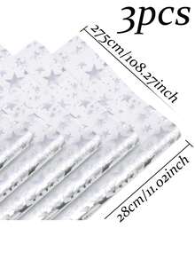 1/2/3pcs Shiny Silver Foil Star Print Table Runner, Metallic Fabric Dining Table Centerpiece Decor Cloth, Suitable For Multiple Holidays, Weddings, Birthdays, Christmas And Spring Events, Home Indoor Tabletop Decoration, Creative Holiday Gift - Silver - View 7