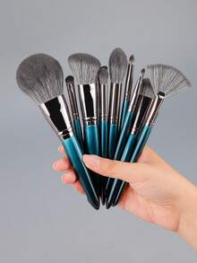 11Pcs Professional Makeup Brush Set, Soft Synthetic Bristles Cosmetic Brushes Kit, Foundation Powder Blush Contour Eyeshadow Face Makeup Tools For Beginners - Multicolor - View 10