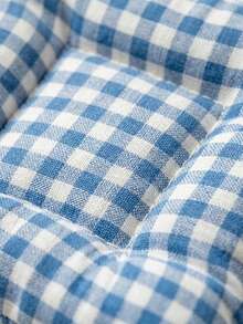 Blue Quilted Fabric Coaster Set, Soft Thickened Coffee Cup Mats, Plaid Striped Bow Print Design, Cute Kitchen Dining Table Decor, Handmade Style Mug Coasters, Suitable For Coffee Bar, Restaurant, Office Desk Accessories - Multicolor - View 9