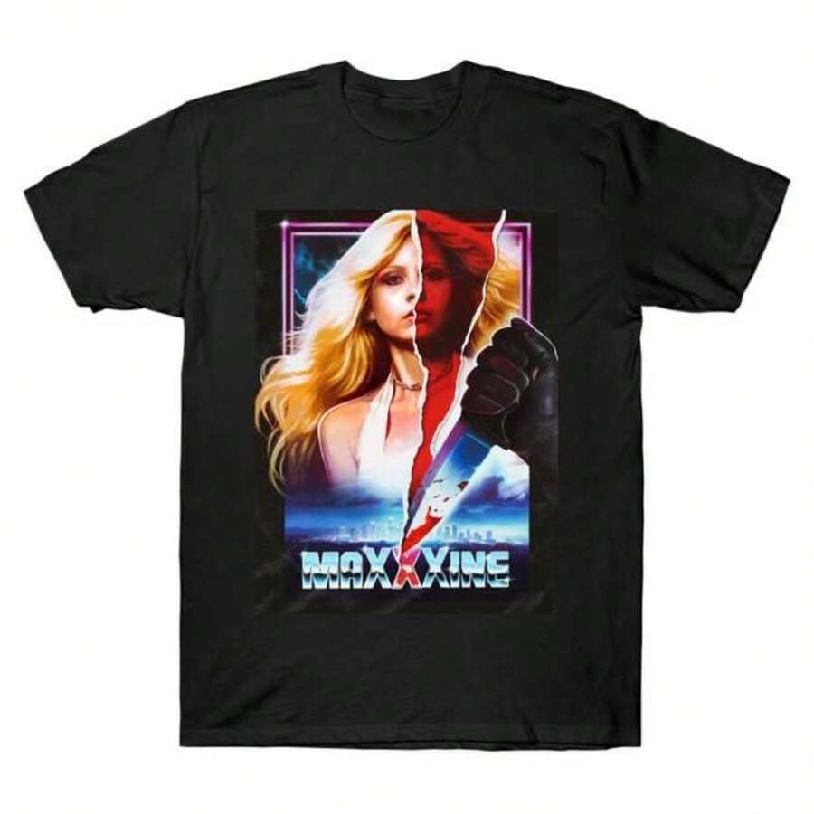 -----Unisex Summer T-Shirt - Women's Tops - Maxxxine T-Shirt - Y2k - Music - Party, Date, Gathering, Sports, Casual T-Shirt - Preferred Gift 9H3M - Black - View 1