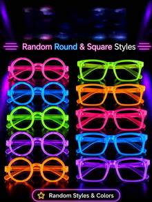 30/15/1pc Glow Party Glasses, Fluorescent Party Glasses, Colorful Neon Glowing Party Glasses, Color-Changing Glowing Glasses, Suitable For Bars, KTV, Parties And Photo Booths, Concerts - Plastic Material, No Power Required - No Feathers, Halloween - Multiple Styles - View 8