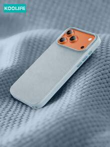 Koolife 1pc Deep Blue Woven Texture Tech Fabric Phone Case Compatible With Iphone 18 Pro/18 Pro Max/17/17 Pro/17 Pro Max/16/15, Metal Independent Buttons, Classic Business Minimalist Protective Shell, Durable Anti-Drop Design, Suitable For Men And Women - Far Peak Blue - View 9