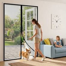 Black Magnetic Screen Door Curtain, Summer Mosquito And Insect Proof Mesh Door Curtain, Easy To Install - Black-edged Door Curtain - View 19