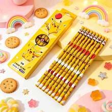 1set Picachu Fresh Lightning Theme Cartoon Pencil, Packed In 12 Boxes, Is Portable, Comfortable To Hold For A Long Time, And Suitable For Writing And Painting. It Is Full Of Atmosphere As A Hand Gift. (Stochastic Style) - Multicolor - View 3